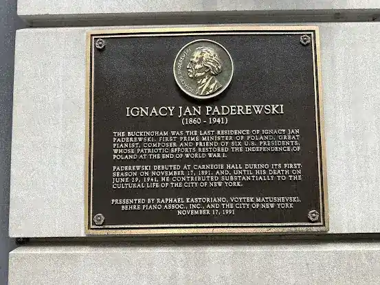 Ignacy Jan Paderewski Memorial Plaque