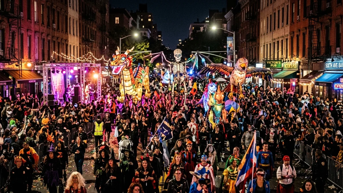 Annual NYC Village Halloween Parade celebration on Sixth Avenue in Greenwich Village